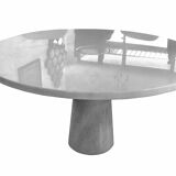 Vintage dining table in white Carrara marble, Italy 1970'
