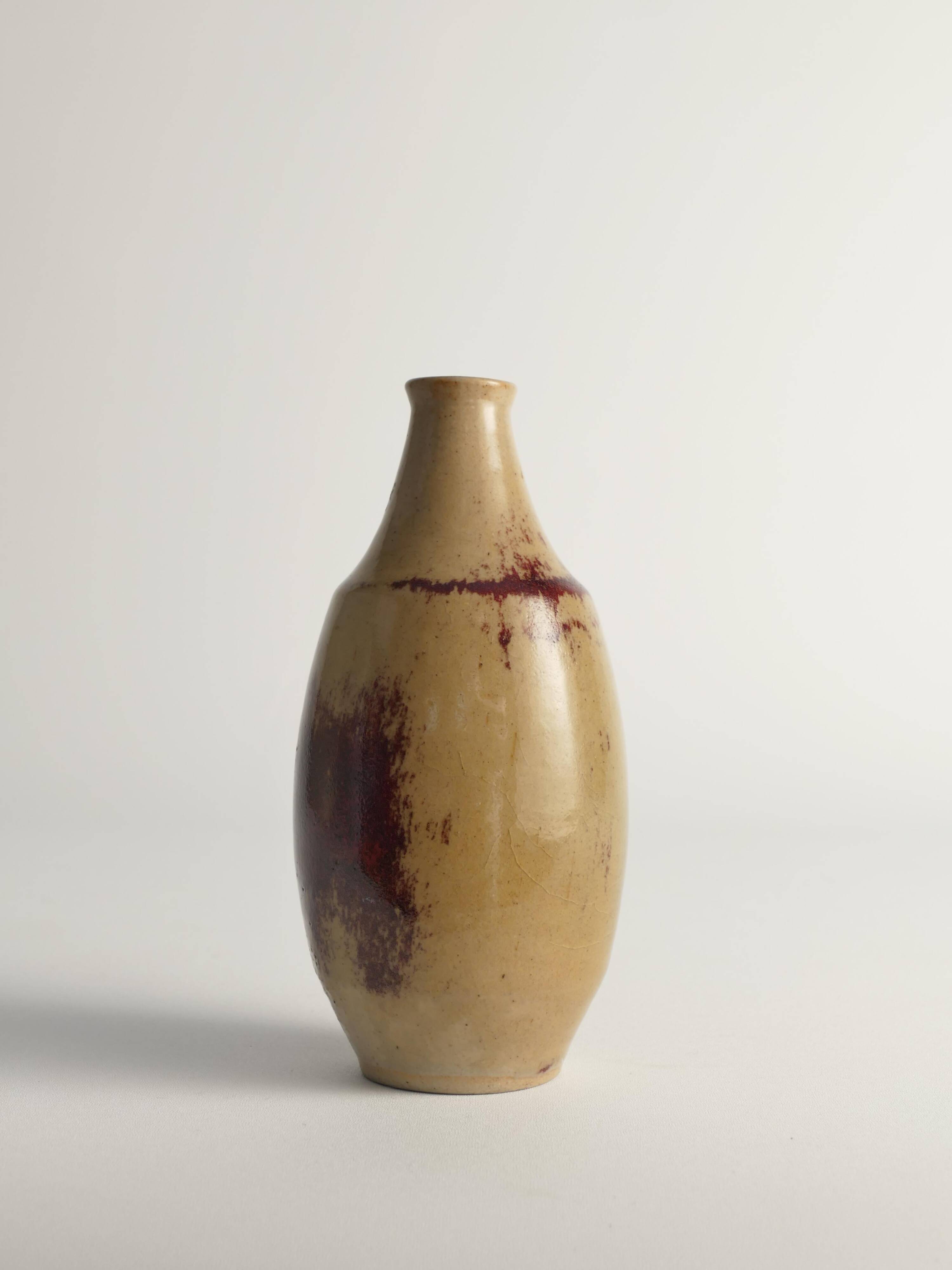 Unique Oxblood Glazed Stoneware Pieces, By Henning Nilsson, Set of 3