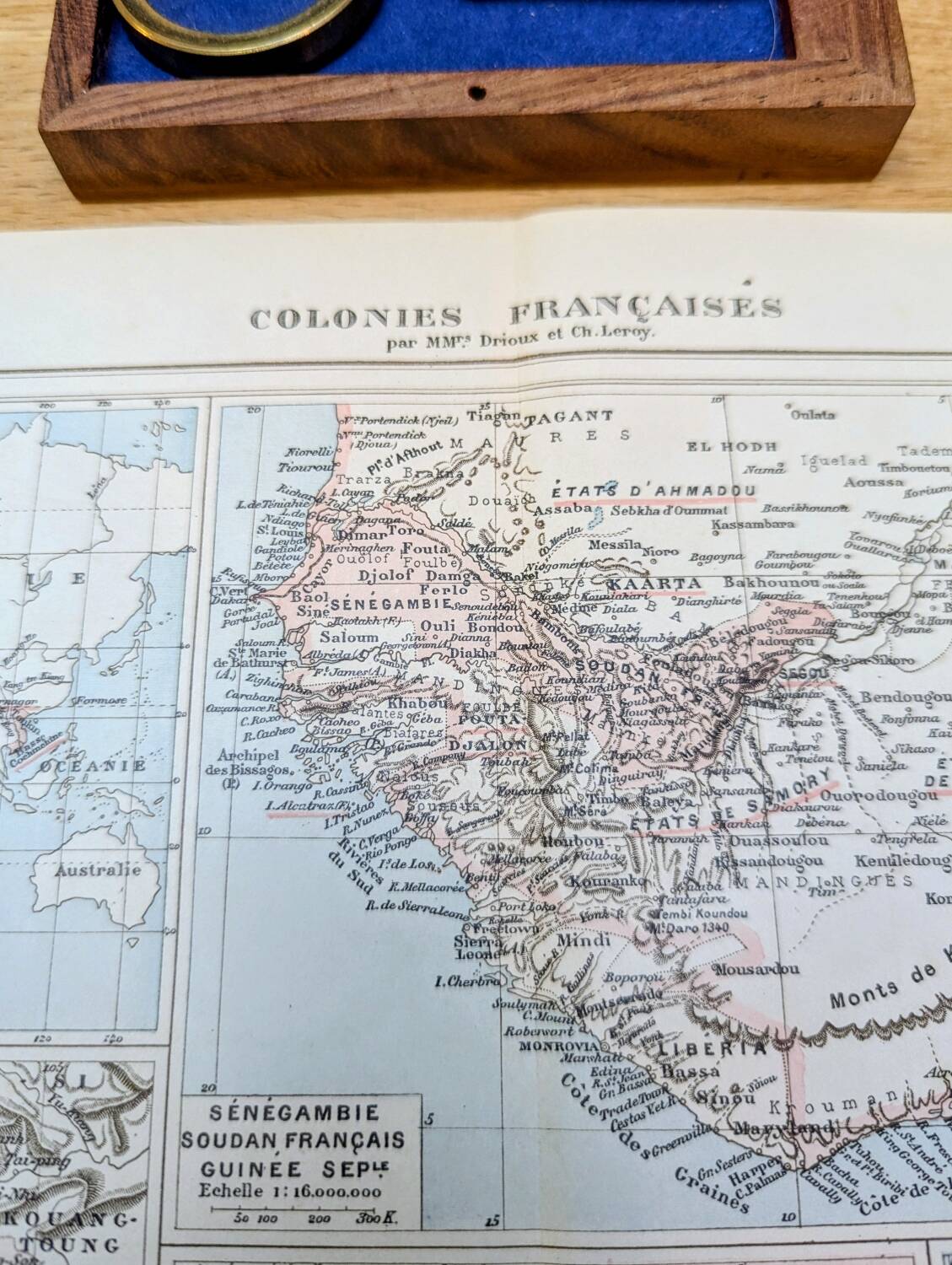 The French Empire, original map printed in 1892.