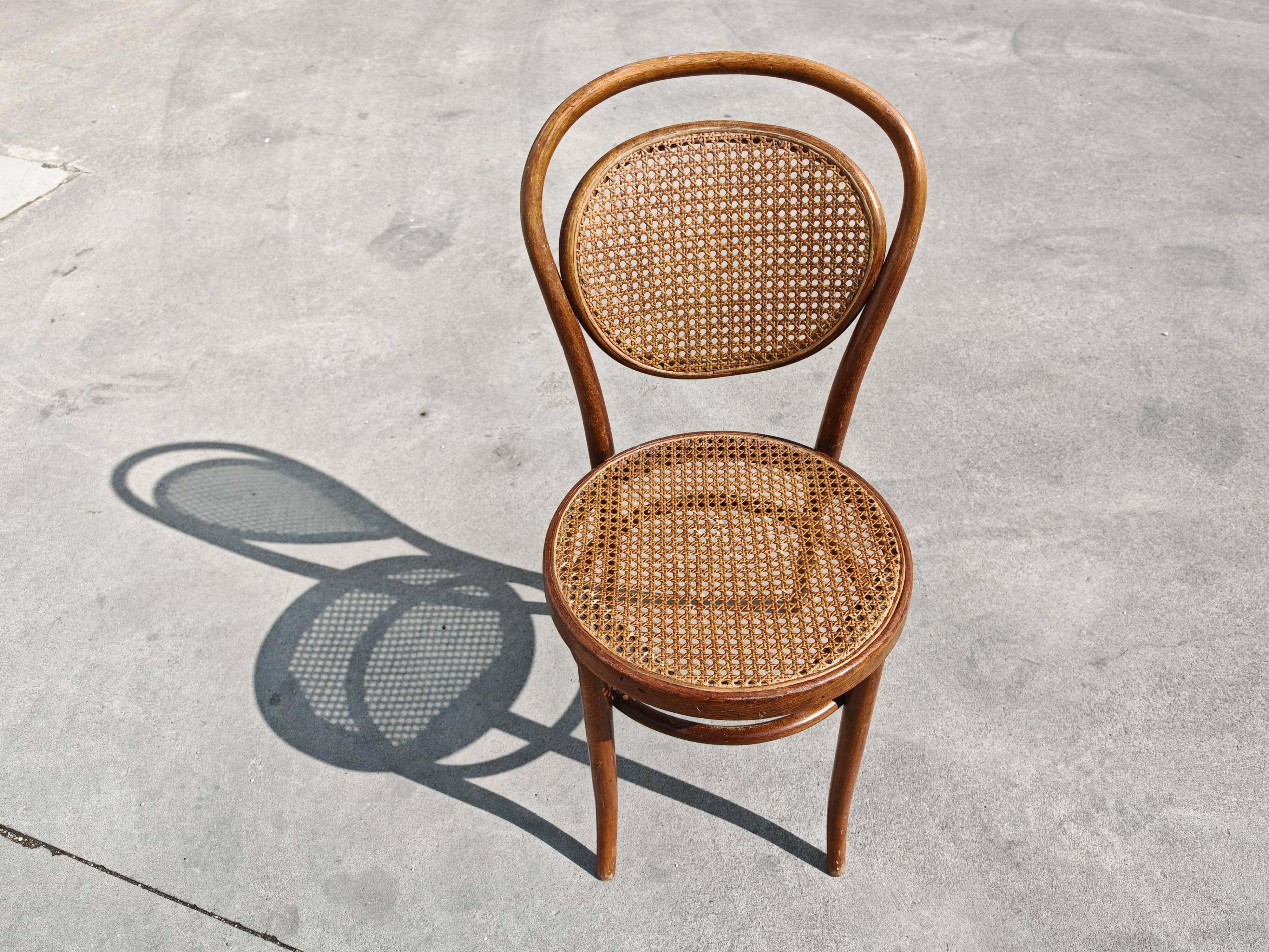 Paire de chaises en cannage et bois courbé par Mundus