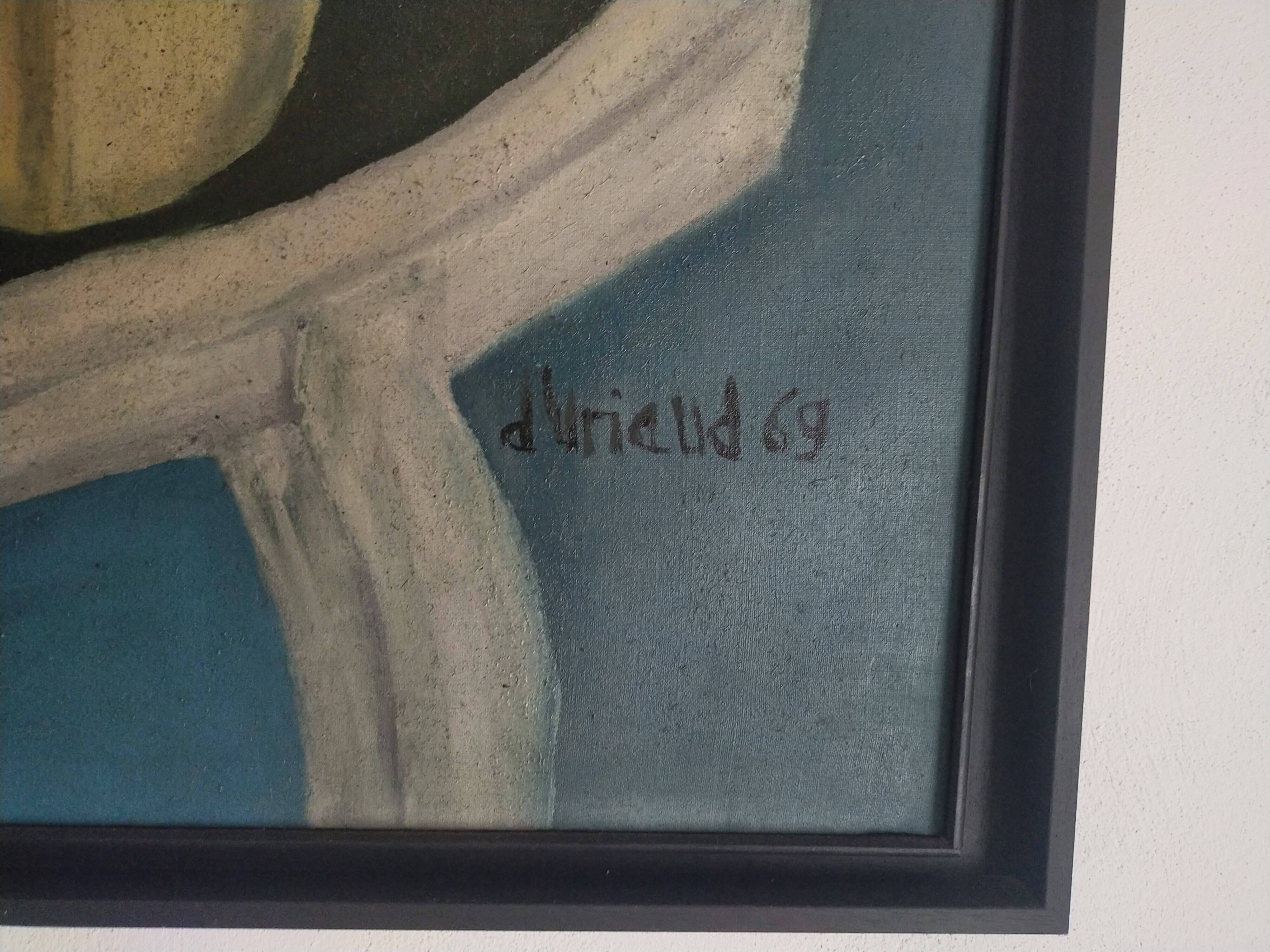 Christian Duriaud (1944) Large oil painting on canvas Still life with roses 69