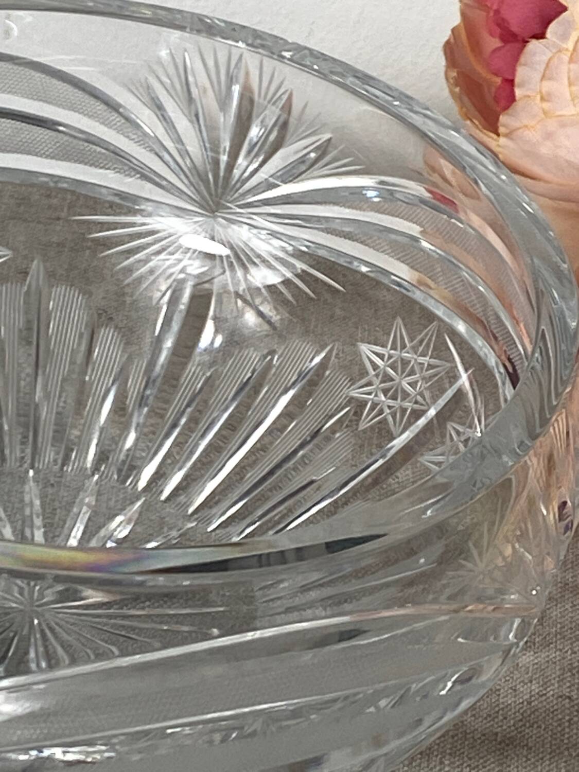 Cut crystal salad bowl