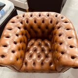 Chesterfield armchair in leather one place xl