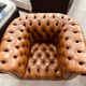 Fauteuil chesterfield en cuir une place xl