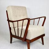 Art Deco Beige Boucle Armchair, 1960s