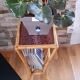 Rattan glass magazine holder