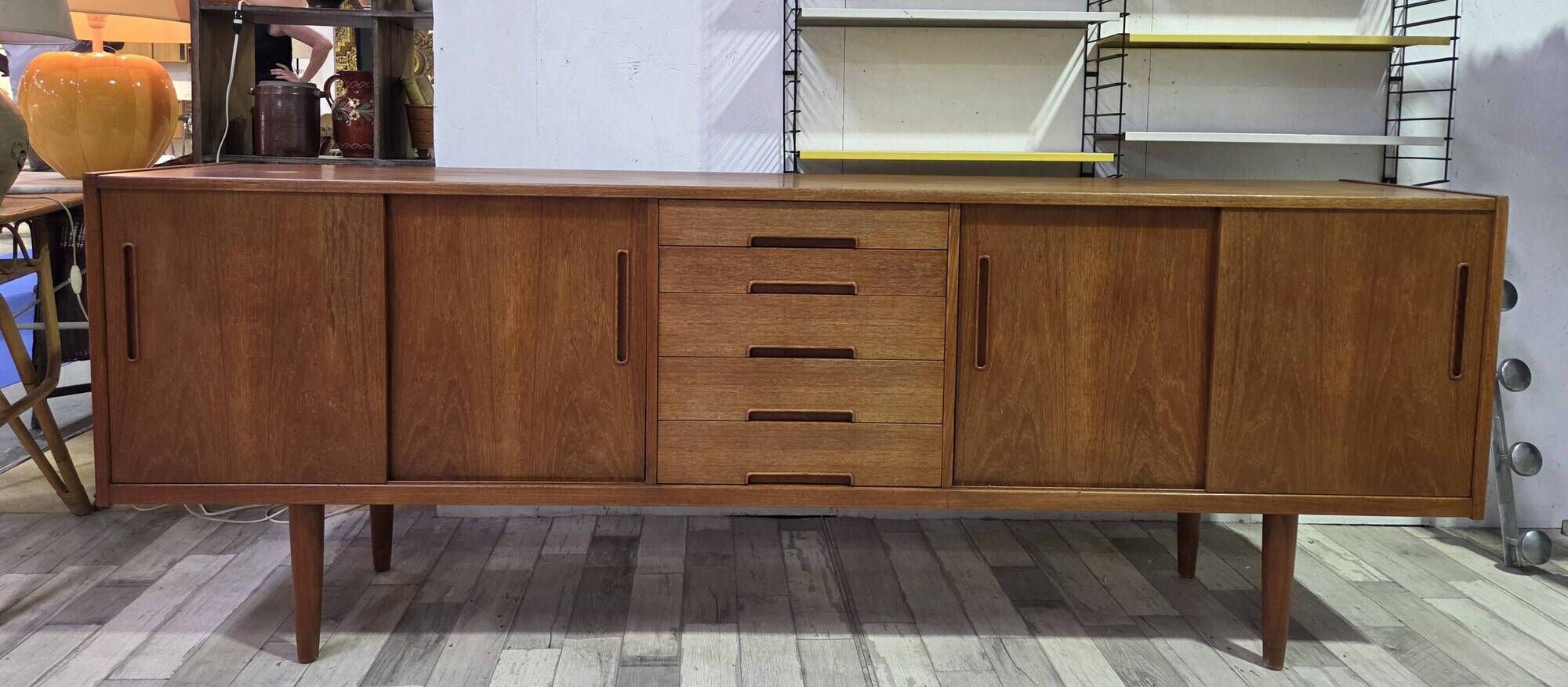 Scandinavian enfilade in teak by Nils Jonsson for Troeds, circa 1960.