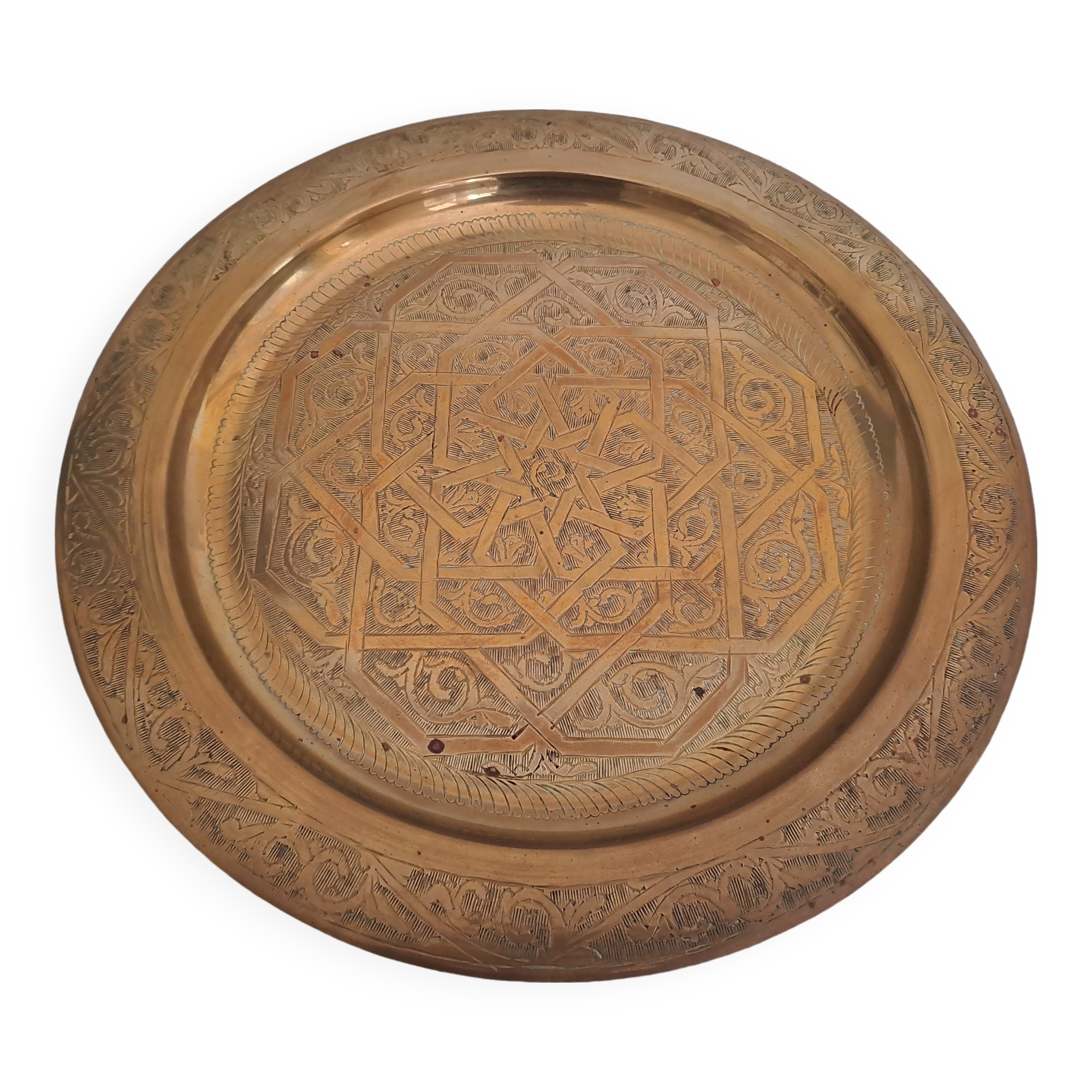 Large chiseled metal plate