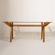 Mid-Century Italian dining table with wood inlay, 1950