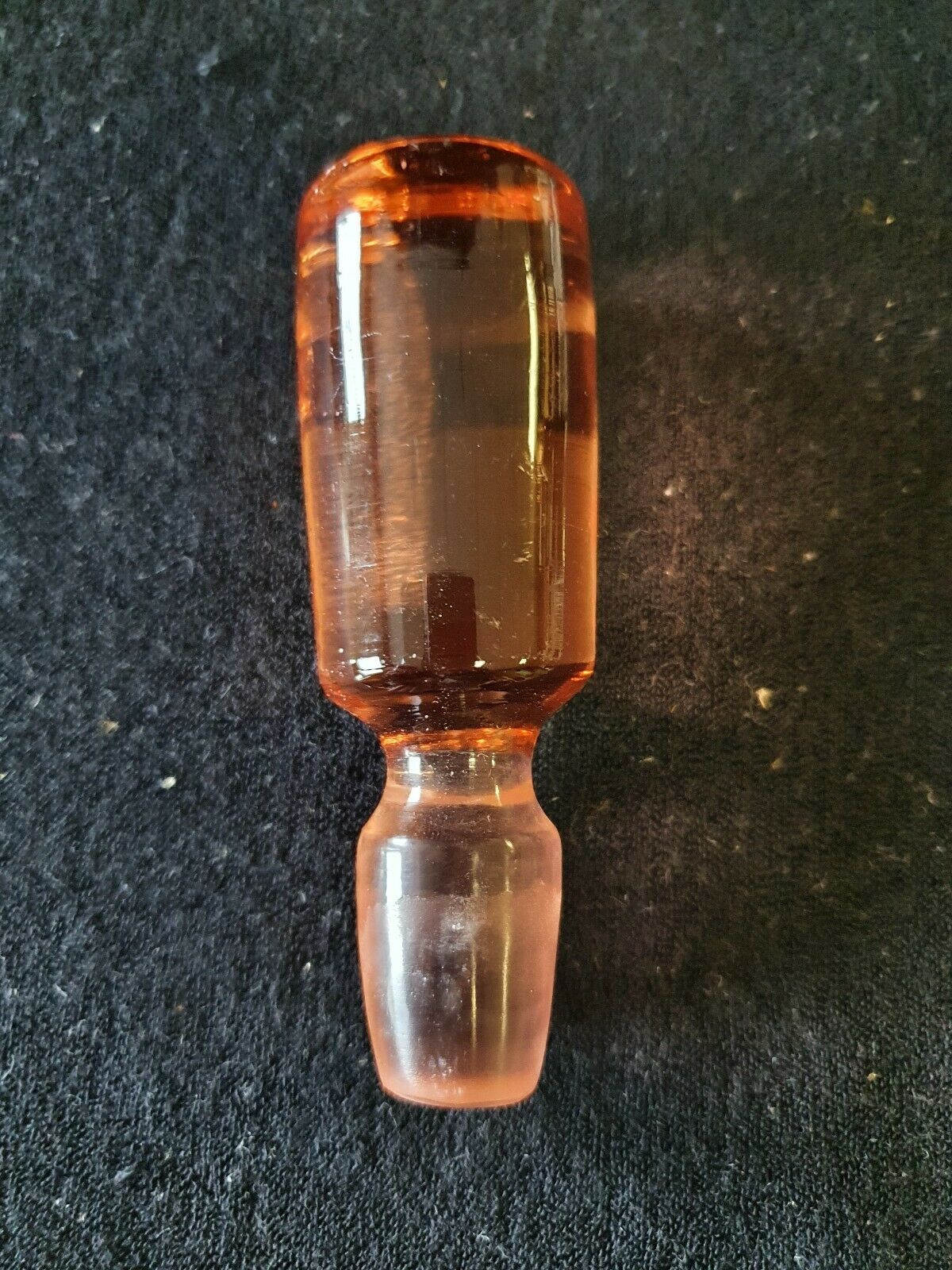 Vintage salmon pink mold glass carafe