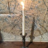 Silver metal candle holder