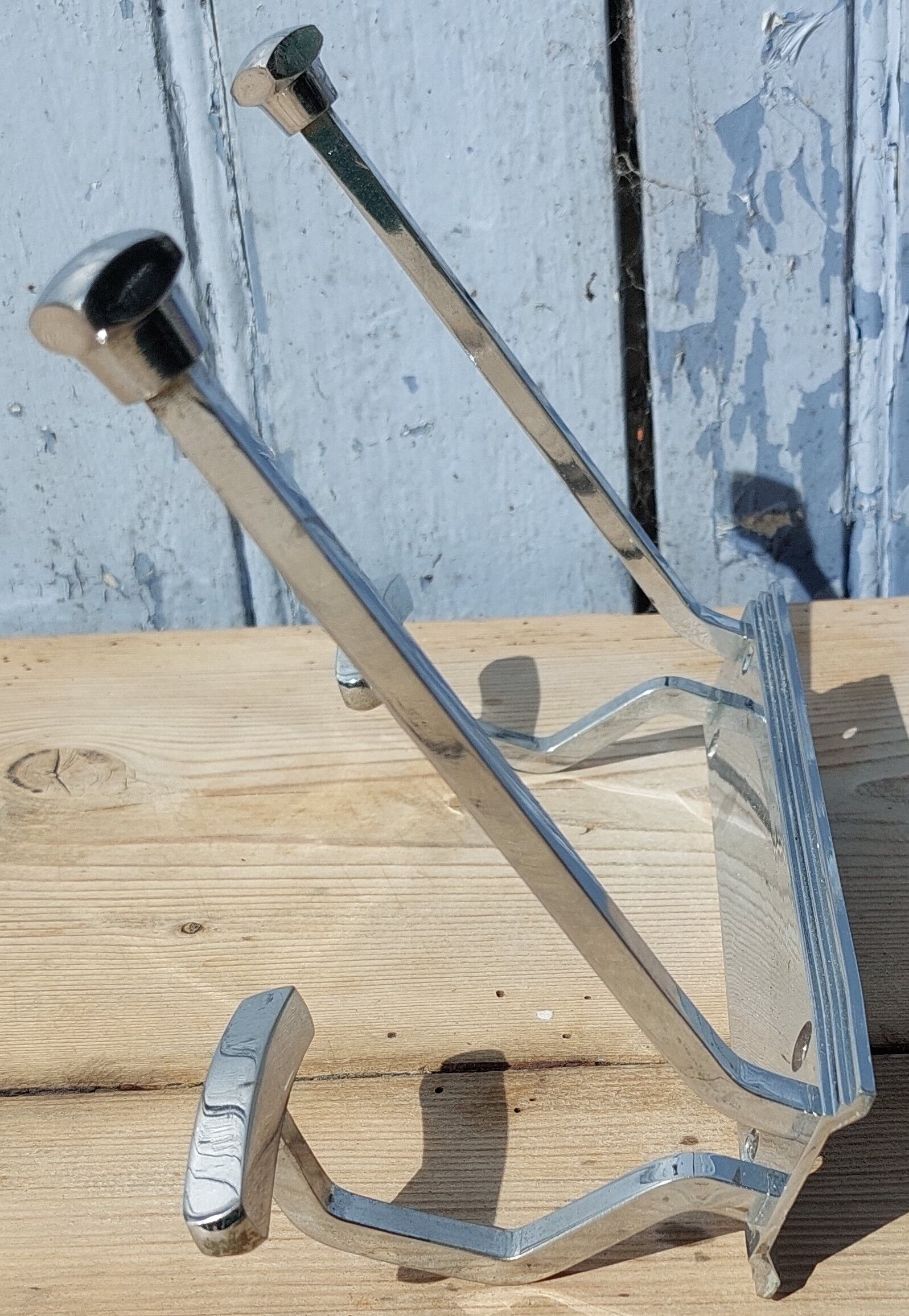 Nickel-plated brass coat rack