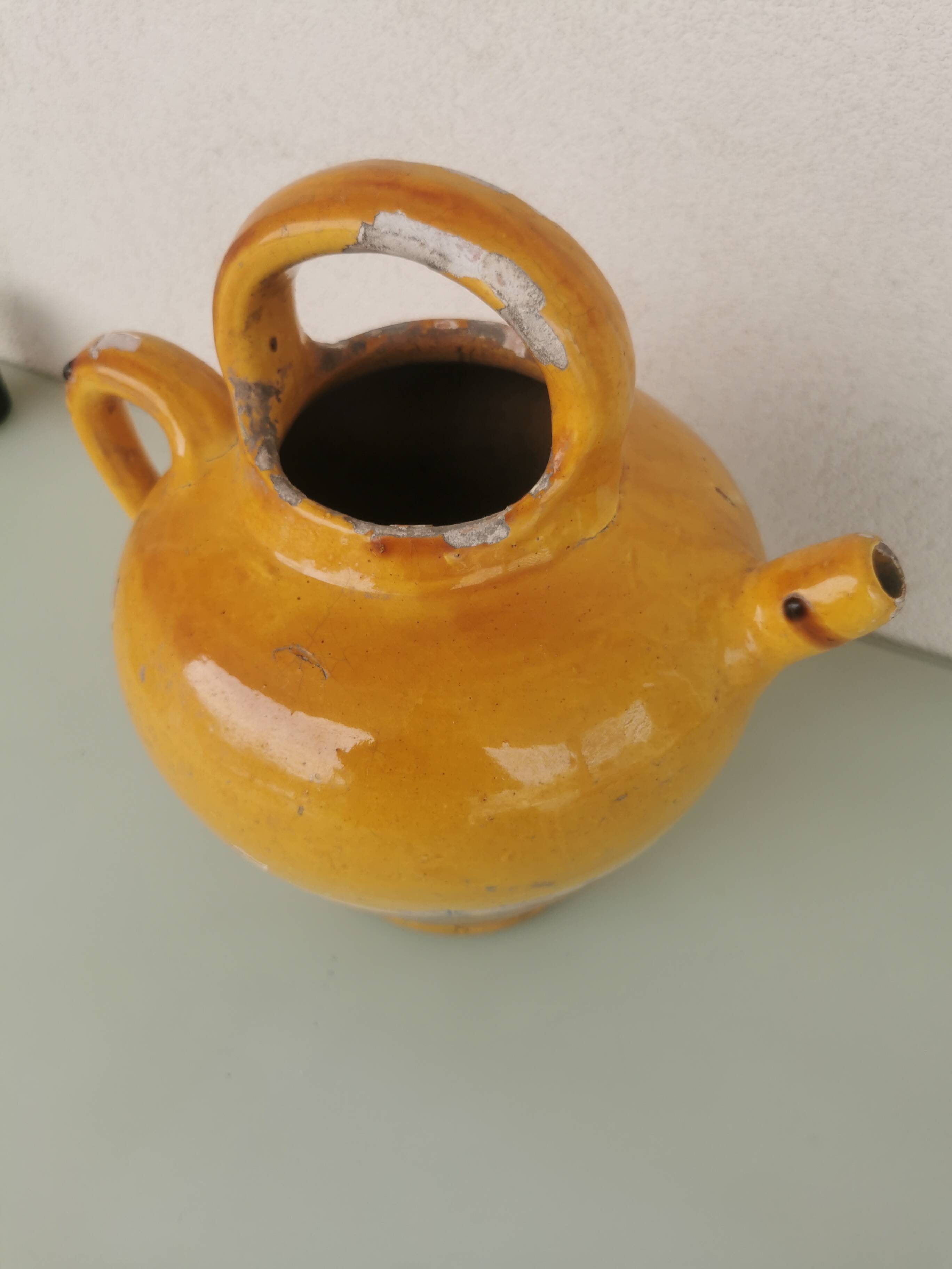 Yellow stoneware jug