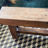 Old raw wooden bench