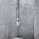 White ceramic rise and fall system with opaline lampshade