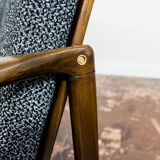 Pair of Restored Black B-7522 armchairs by Zenon Bączyk, 1960’s