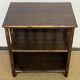 Small vintage wood and rattan bookcase shelf