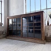 XXL industrial sideboard with glass doors