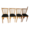 4 chaises baumann n°12 skaï noir hêtre clair