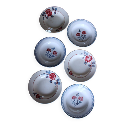 6 assiettes creuses Art Deco Marinette Juliette Digoin Sarreguemines Badonv