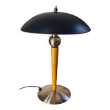 matt black liner desk lamp in wood and metal 49x32 electric ok