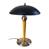 lampe de bureau paquebot noir mat  bois et metal 49x32 elec ok