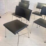 Set of six Sparta leather chairs by Christoph Hindermann for Dietiker, 1990s.