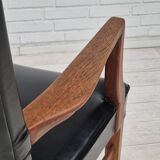 1960s, Danish armchair, original very good condition, teak wood, artificial leather.