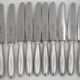Christofle Rubans, 10 dessert knives, dessert, cheese, silver-plated metal.