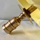 Large vintage brass and yellow glazed ceramic candle holder-ashtray