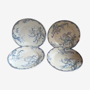 Lot de 4 assiettes à dessert en porcelaine Terre de Fer