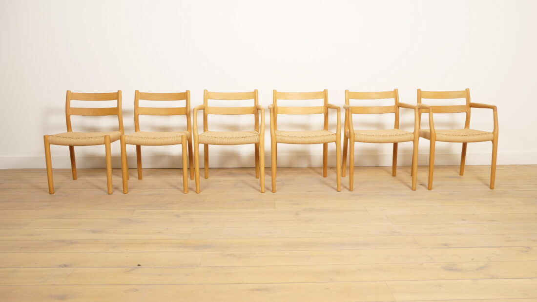 6 x dining chairs | Niels Otto Møller | Model 84 & 67 | Oak | Restored