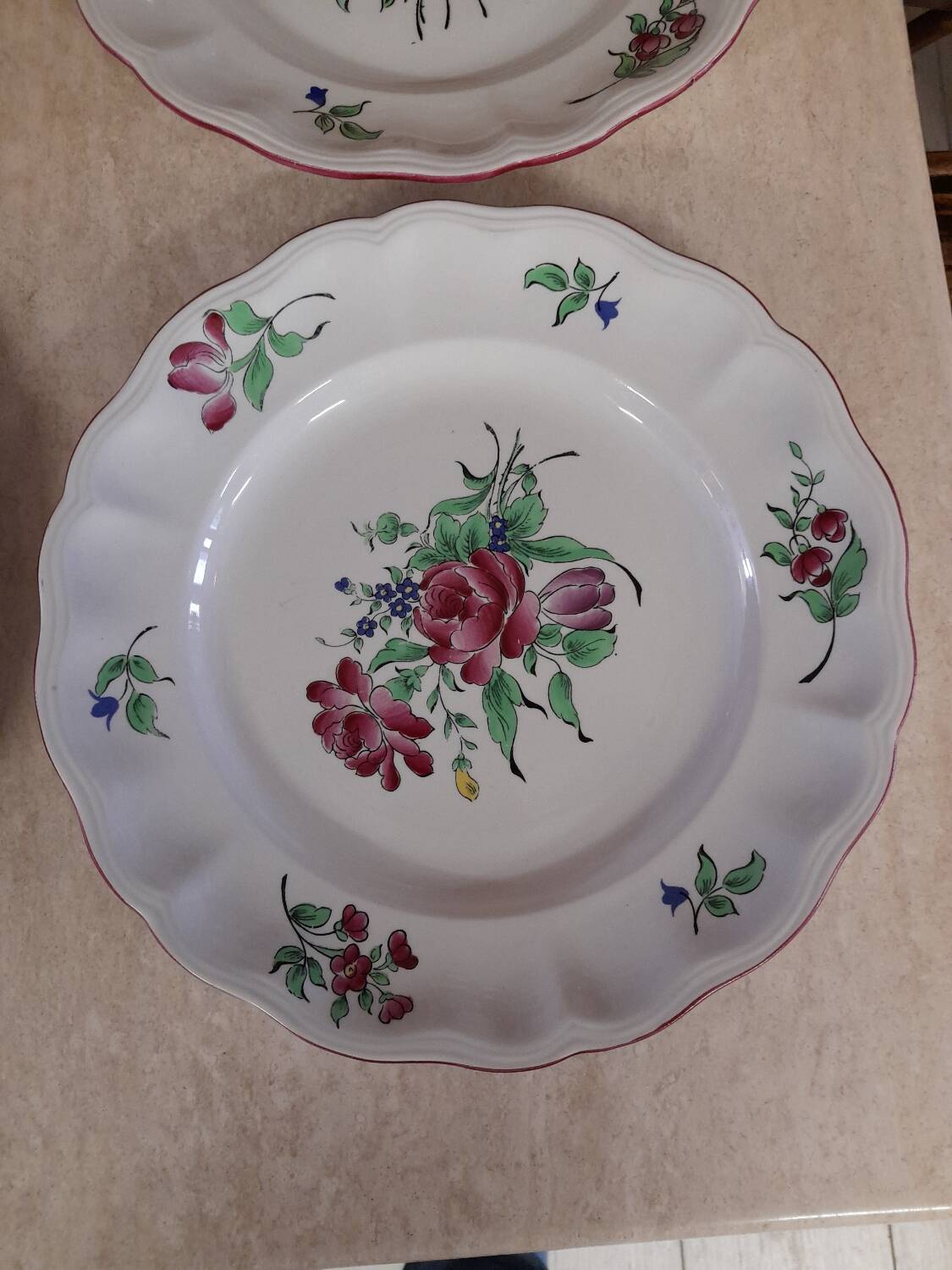 7 Lunéville porcelain plates