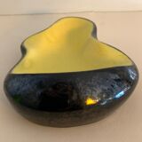 Yellow and black ceramic ashtray