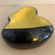 Yellow and black ceramic ashtray