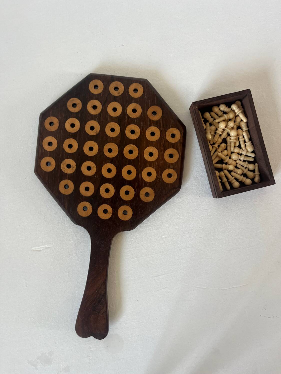 Antique wooden solitaire