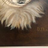 Oil on canvas dog portrait