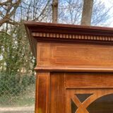 Louis XVI imperial display case with crosspieces and marquetry 110cm
