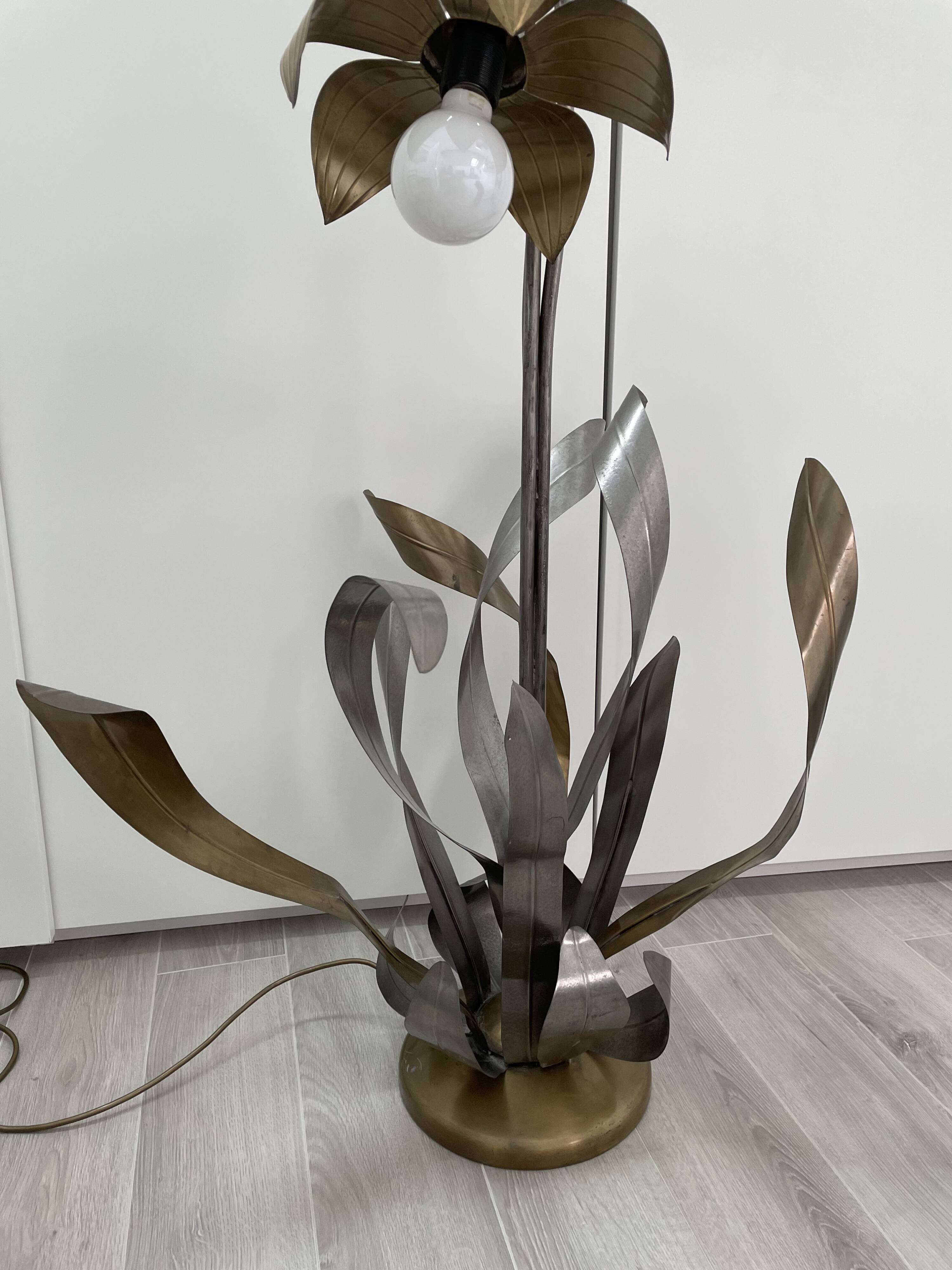 Lampadaire fleurs et plante lampe de plancher de fleur - design années 70