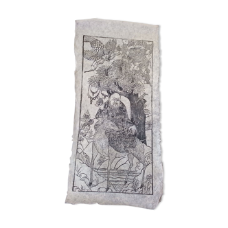 Japanese print, modern reprint on rice paper