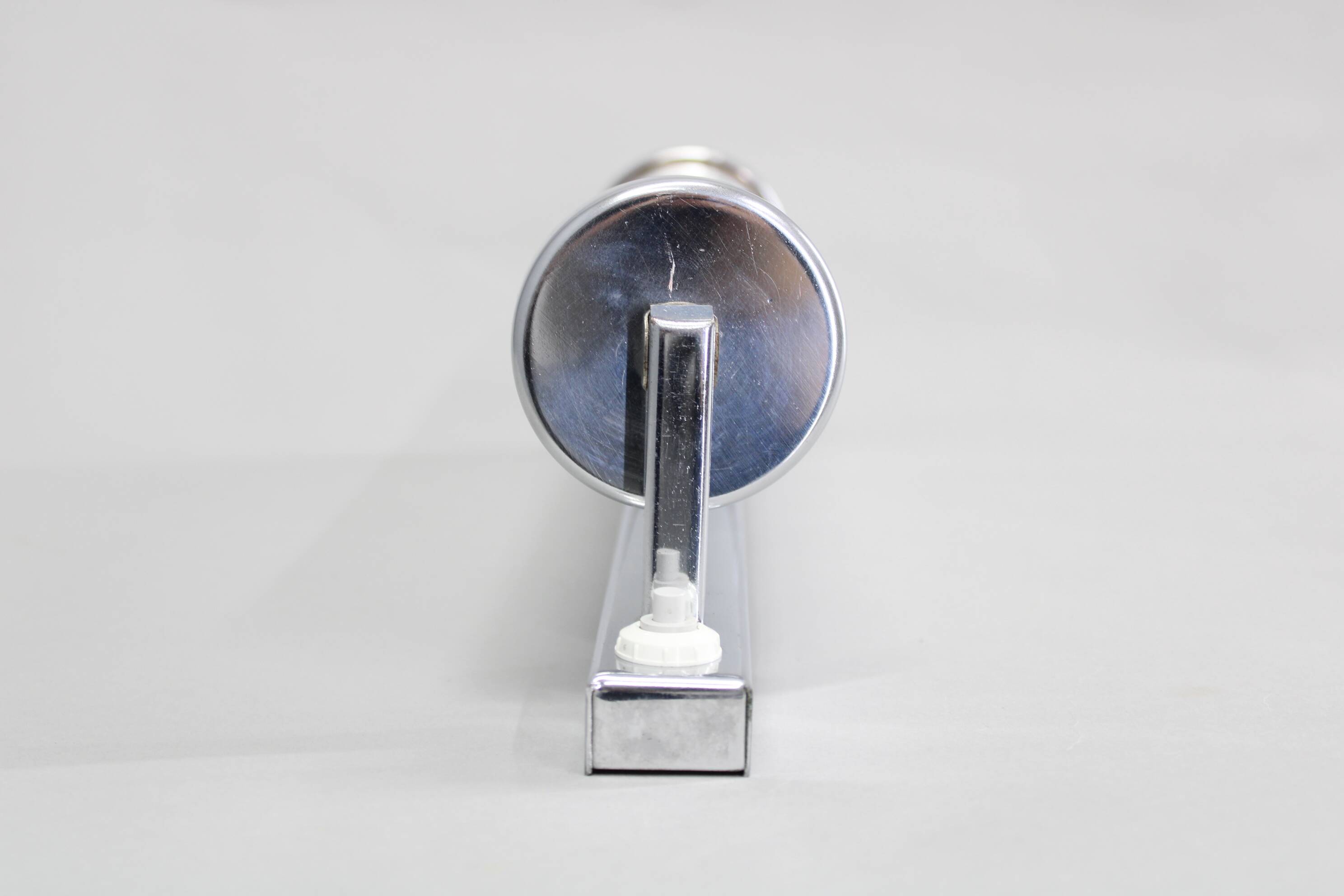 1930s Bauhaus tubular wall light, chrome & glass, Czechoslovakia