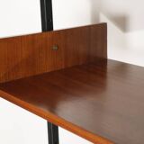 Vintage modular bookcase in wood and metal, Italy, 1960