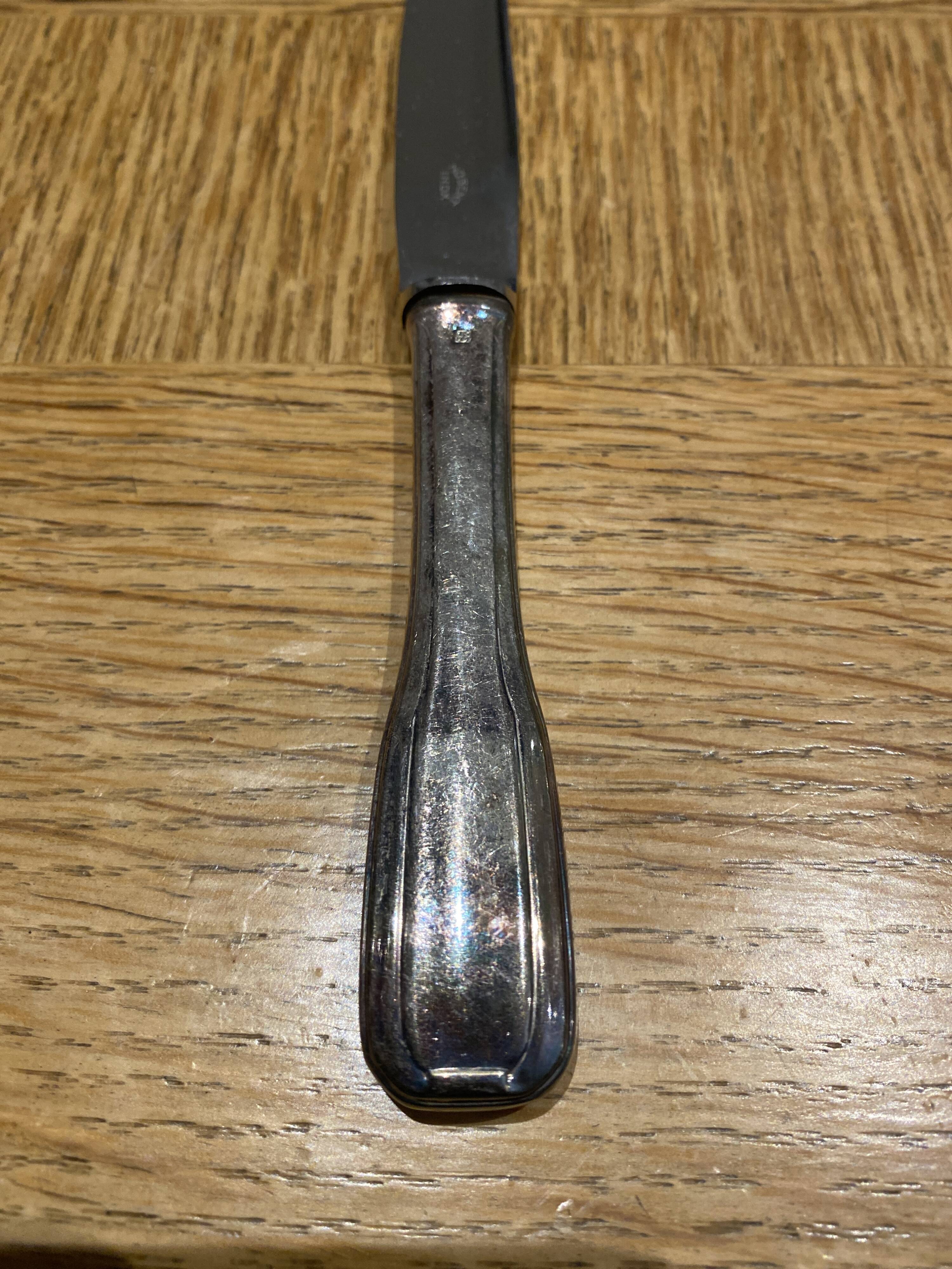 12 silver-plated dessert or cheese knives