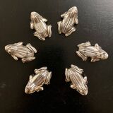 6 metal frog-shaped knife holders