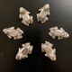 6 metal frog-shaped knife holders