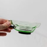 5 Vintage Murano Glass Drinking Glasses in Green and Black Uranium Glass – 1940s Italian Retro Tea & Cocktail Glasses