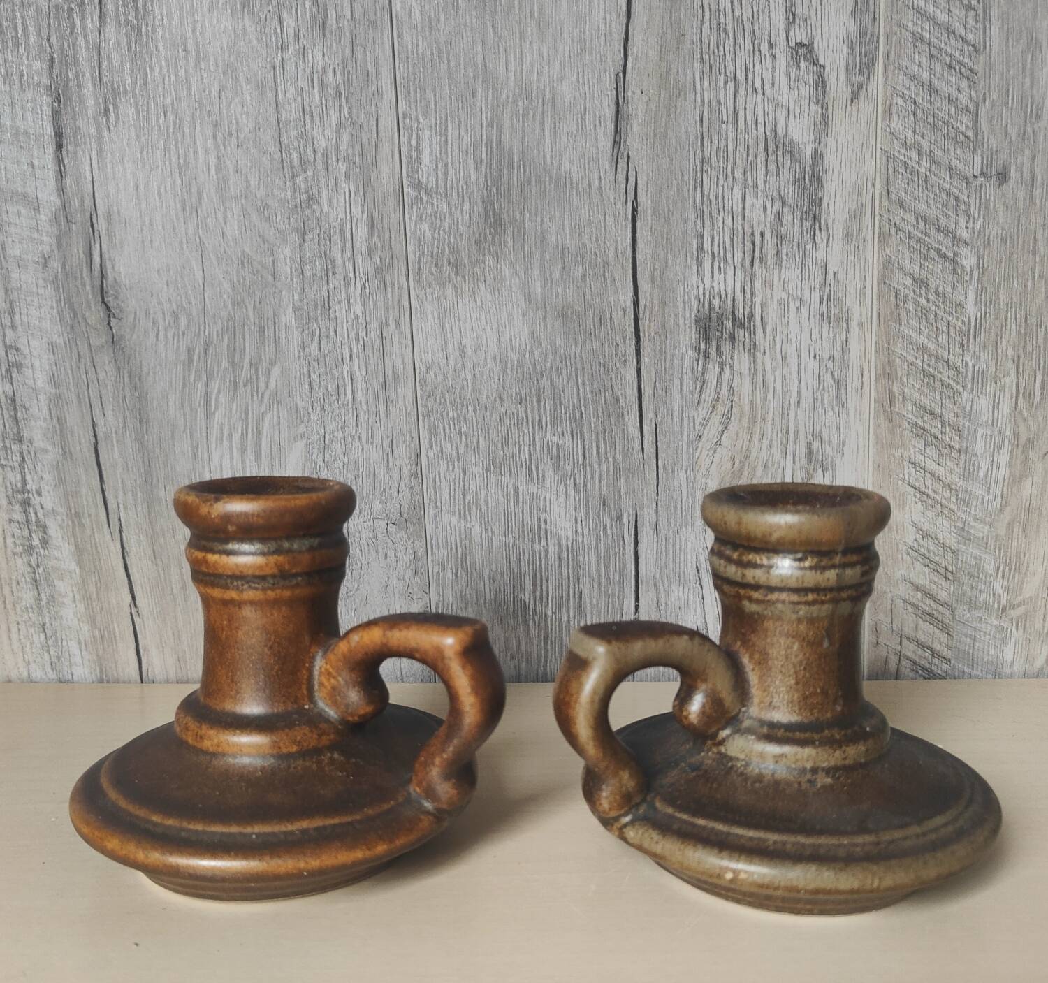 Pair of ceramic candlesticks