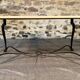 Table basse en fer forgé et plateau en chene brut