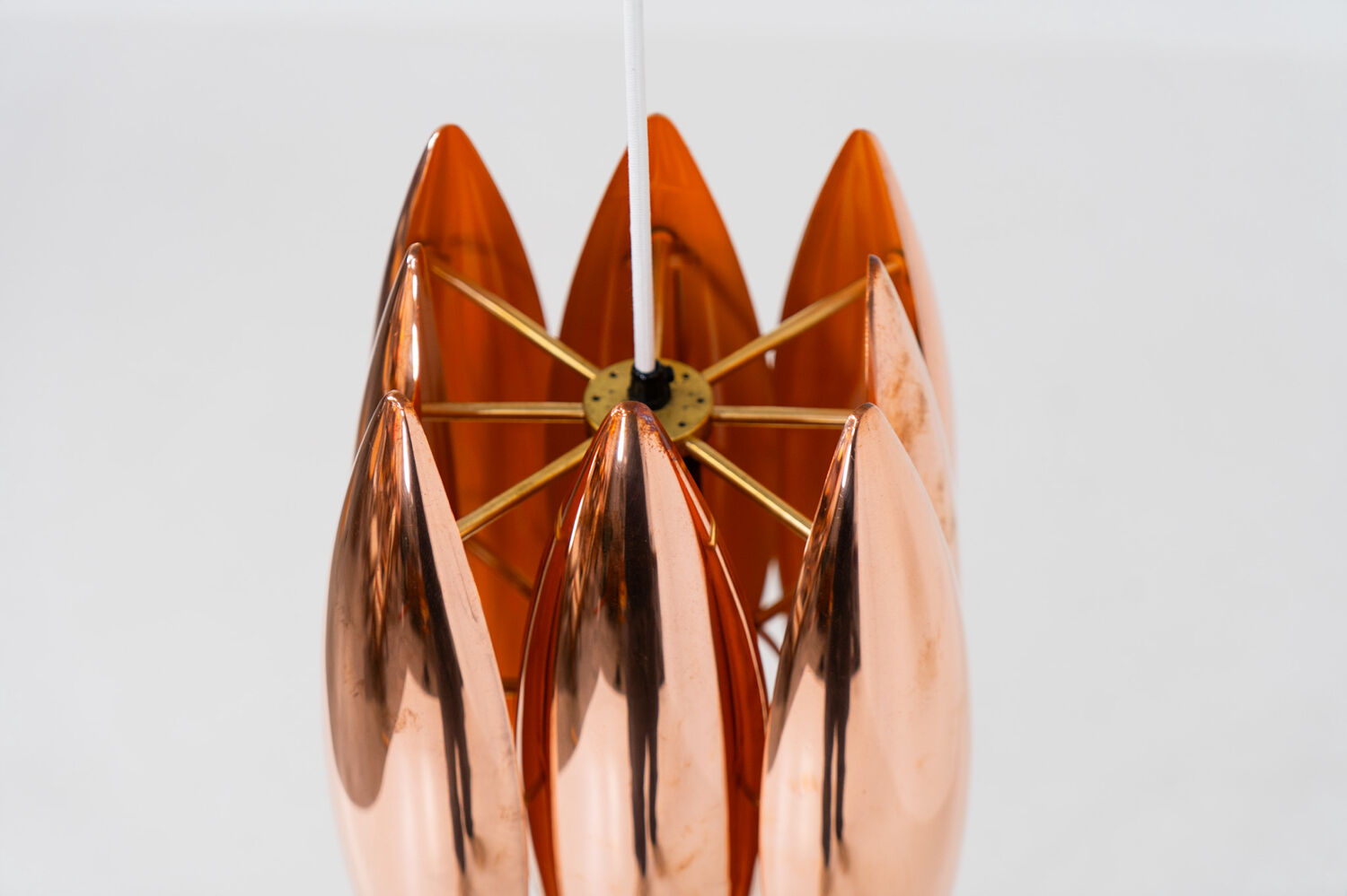 Rare copper “Kastor” pendel by Jo Hammerborg for Fog &