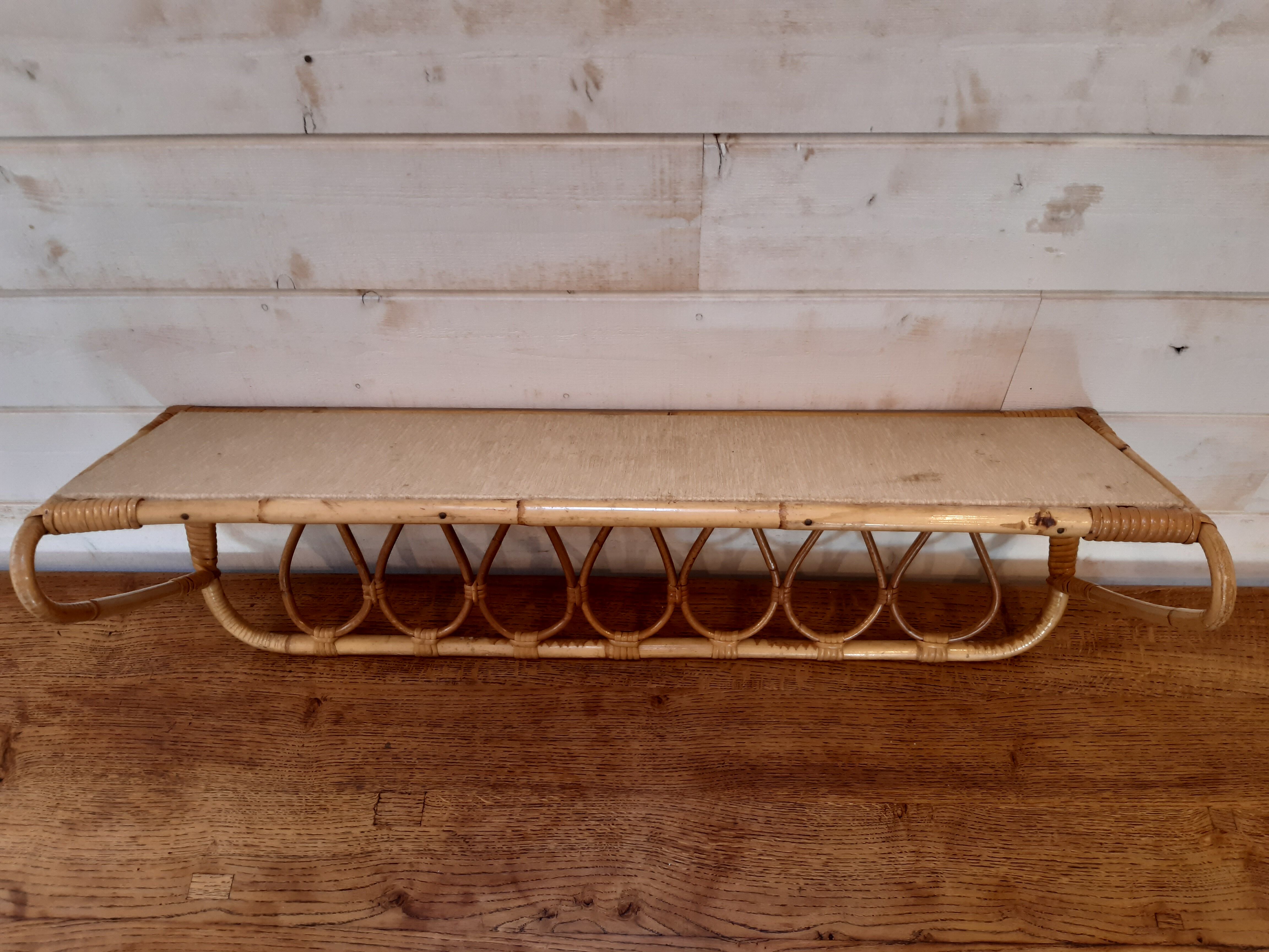 Rattan shelf from the 1960s